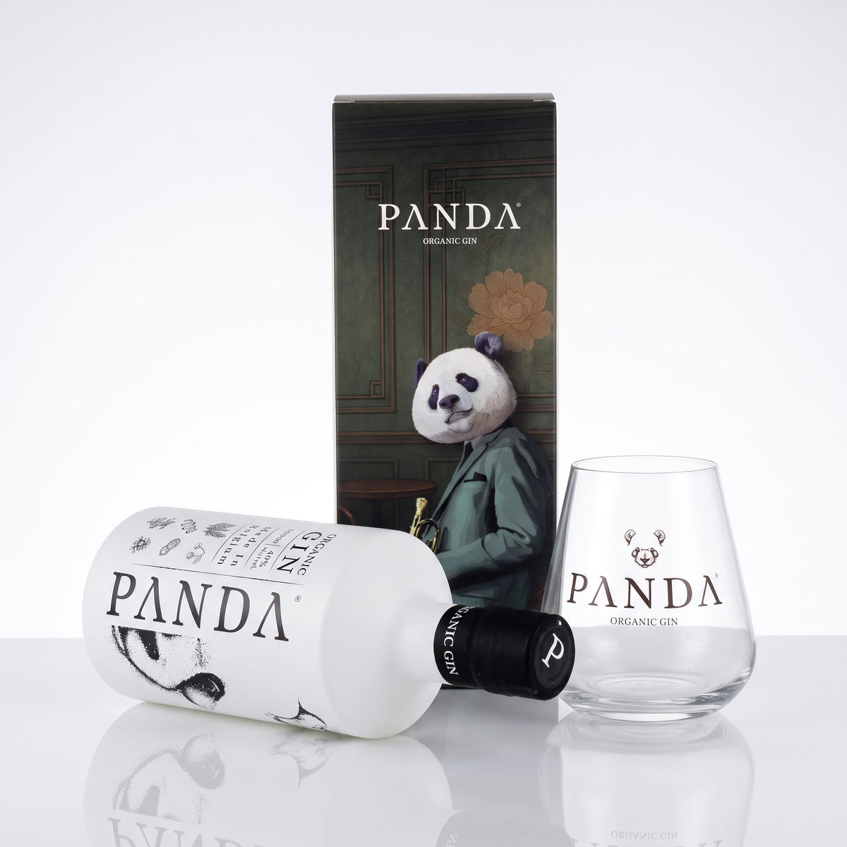 Panda Box II – Organic Belgian Gin Gift Set 70cl + Free Glass