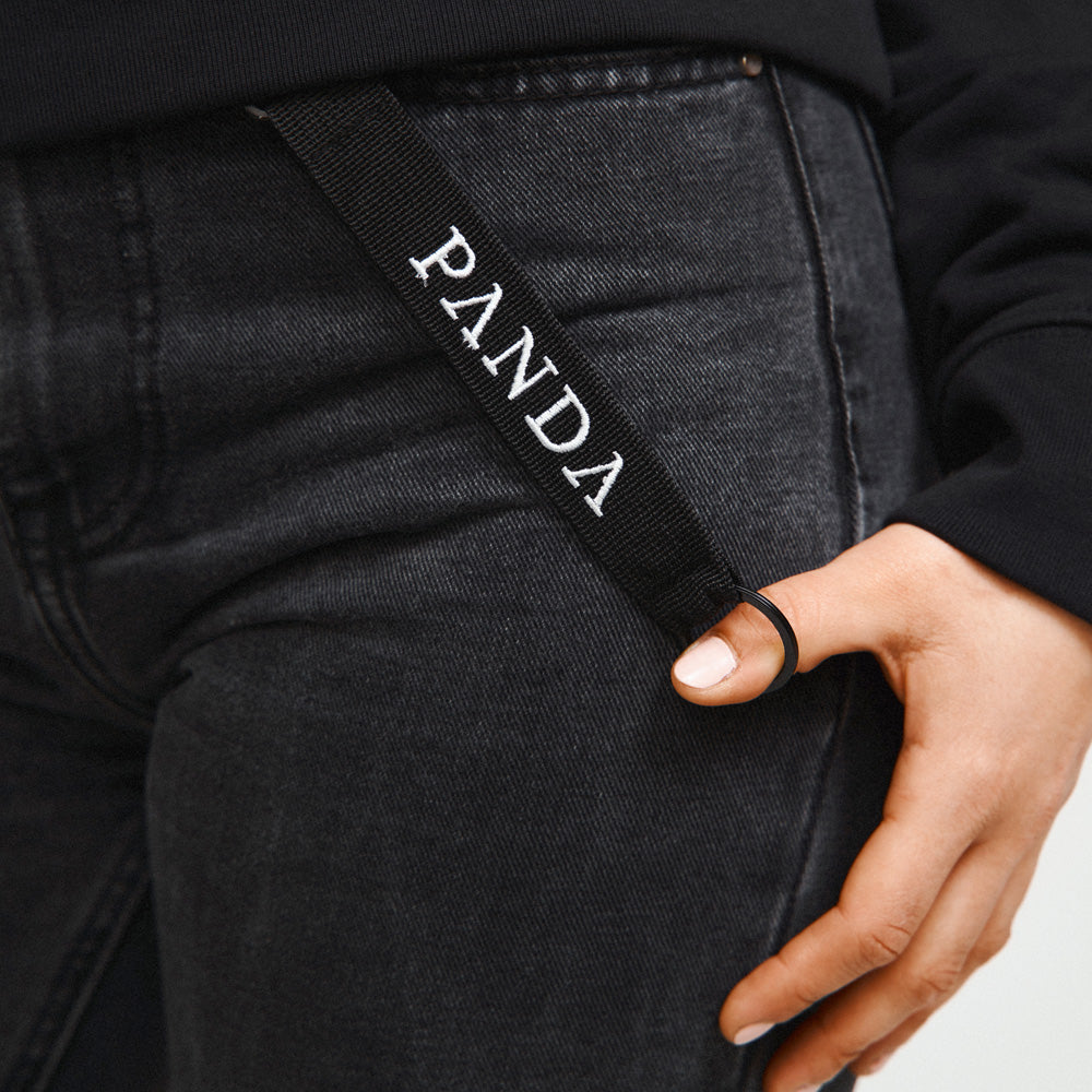Panda Gin keyring, in fabric with embroidered logo