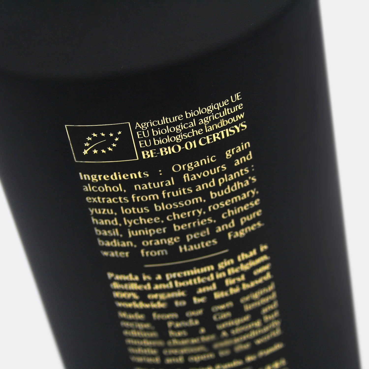 Limited Edition 2020 Panda Gin Black ingredients