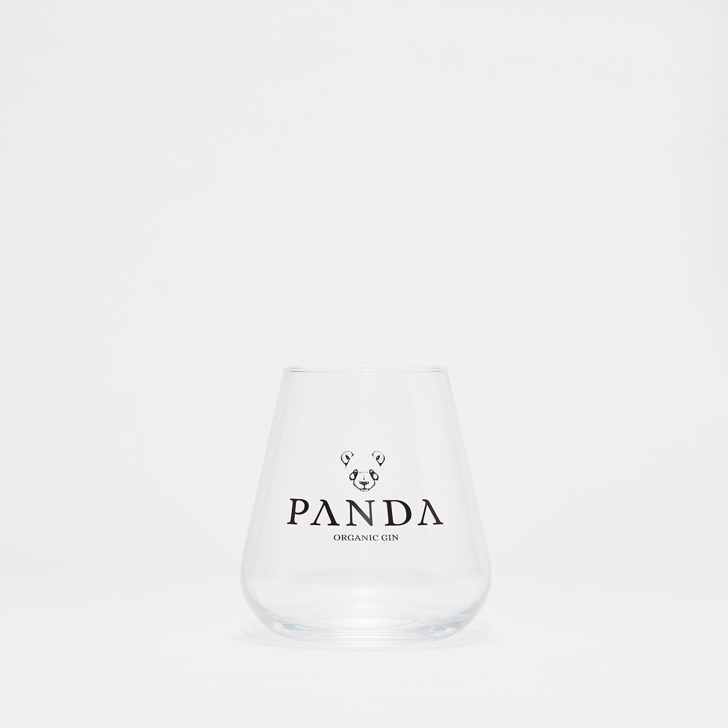 Classic Panda Gin Clear Glass on White Background