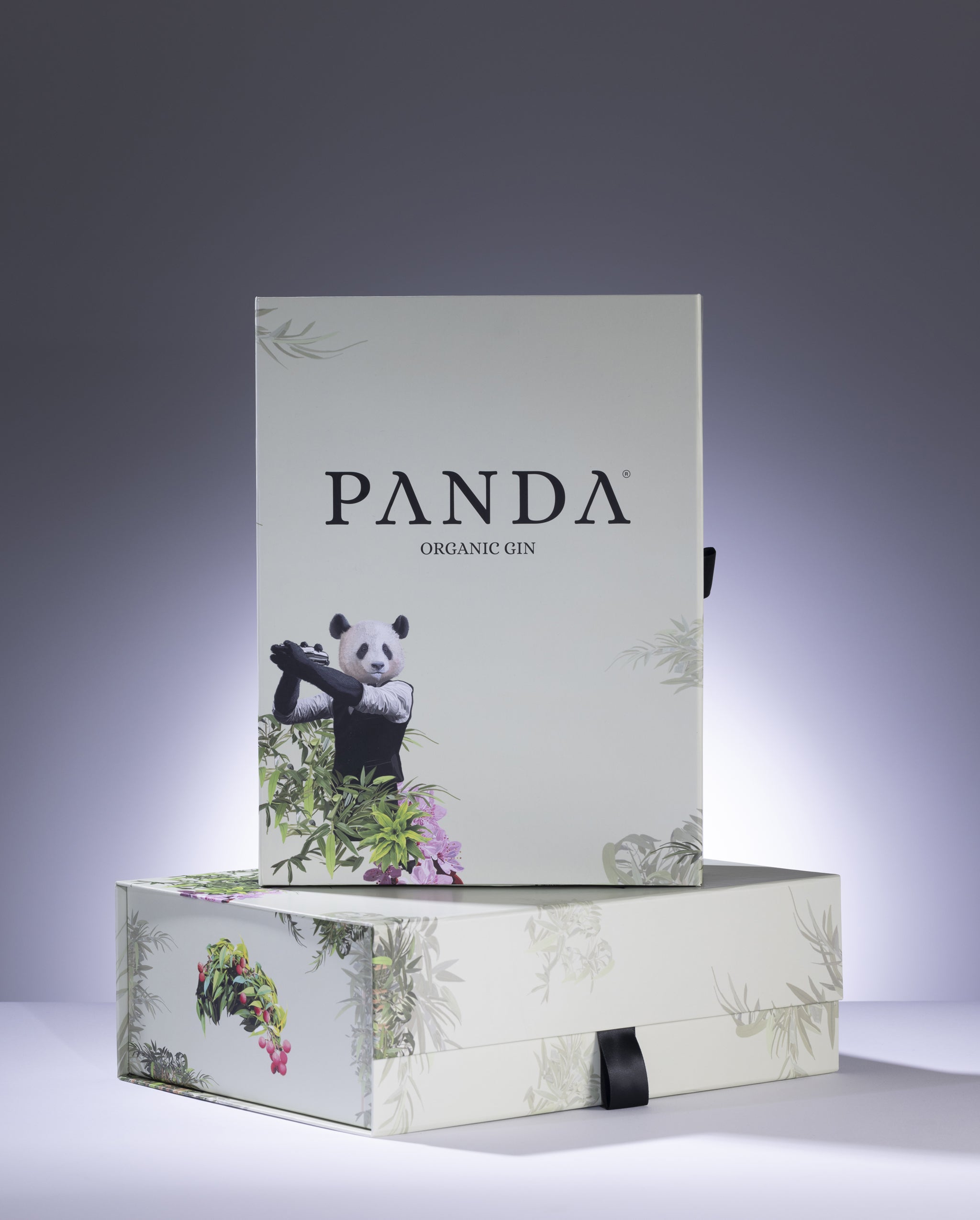 Giftbox with 1 bottle of Panda Gin 70cl - 2 premium glasses - 2 Panda coasters
