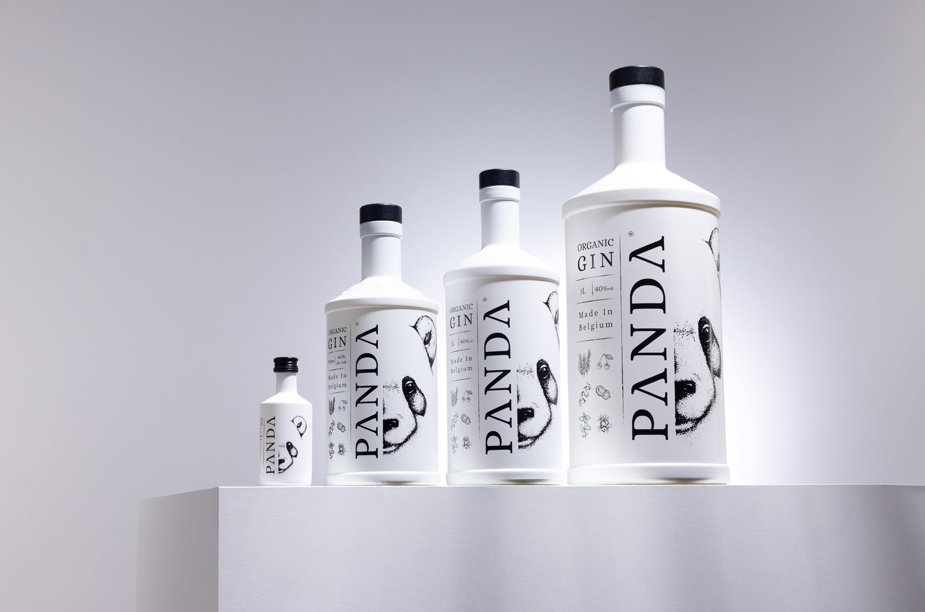 Photo de bouteilles Panda Gin - la gamme complète