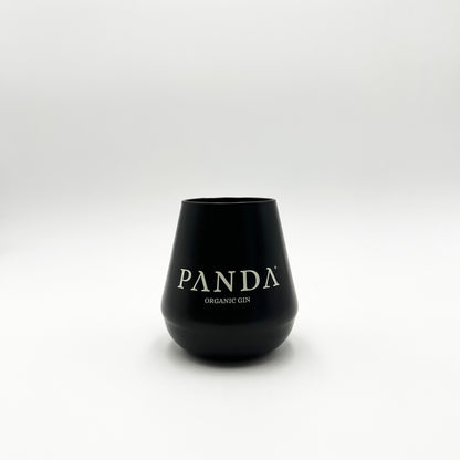 Premium black Panda Gin glass on a white background