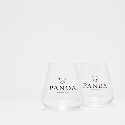 Classic Panda Gin Clear Glass on White Background