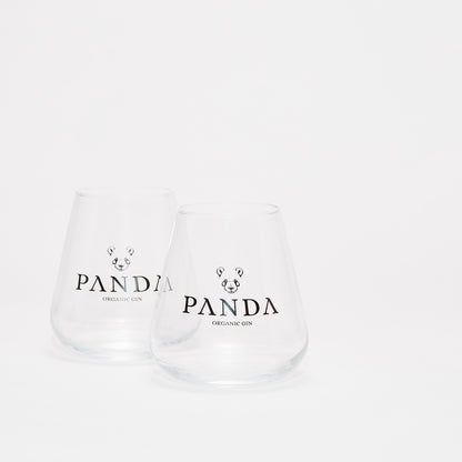 Classic Panda Gin Clear Glass on White Background