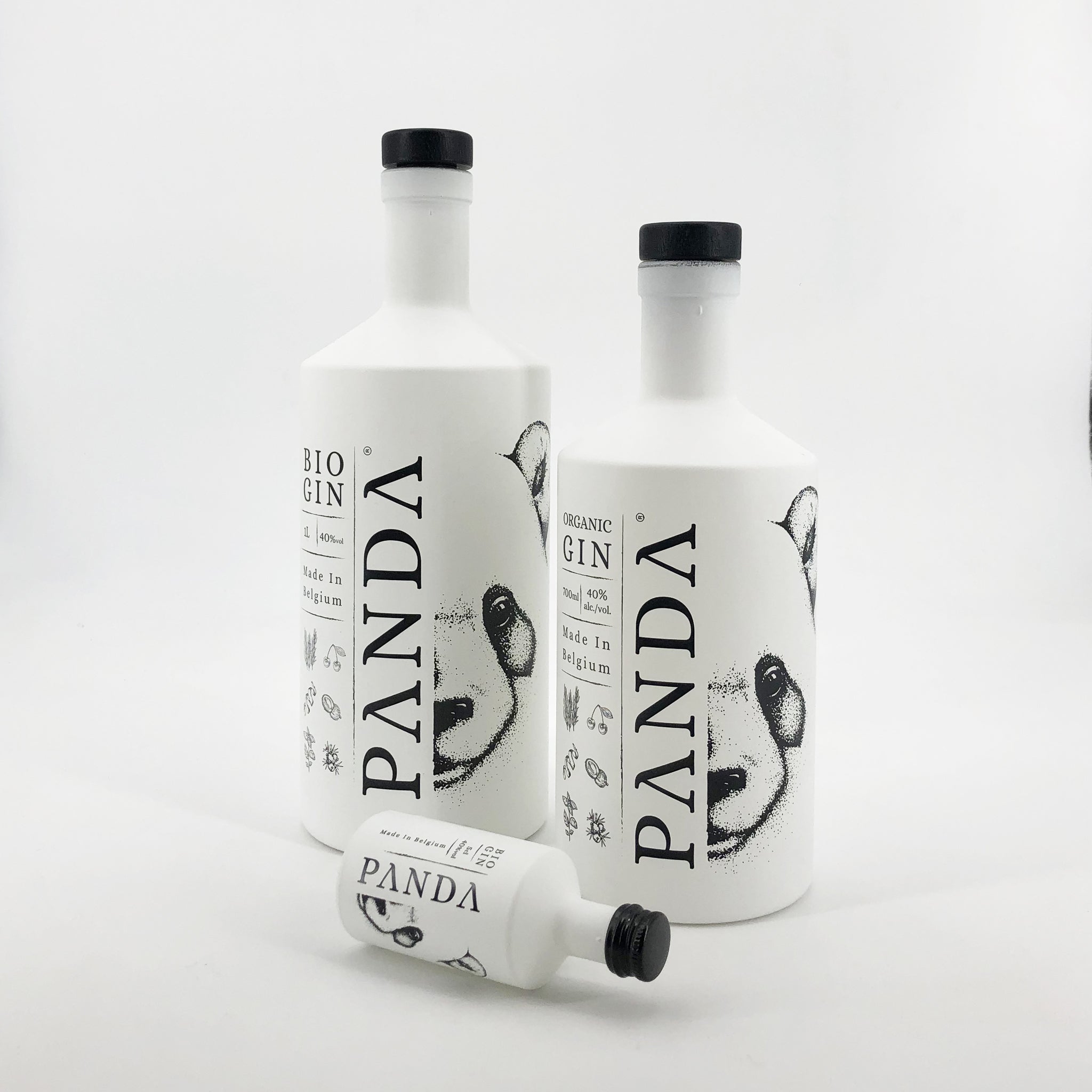 The Panda Gin Bottle Family - All Sizes - 5cl - 70cl - Liter