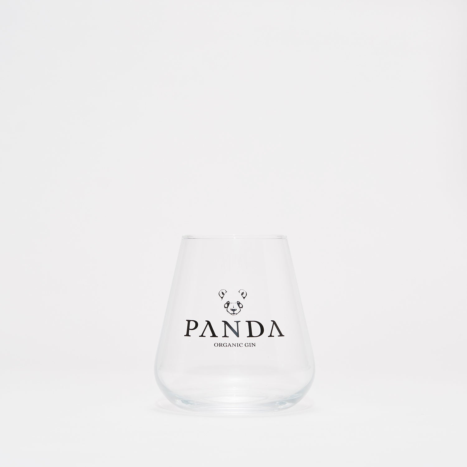 Classic Panda Gin Clear Glass on White Background