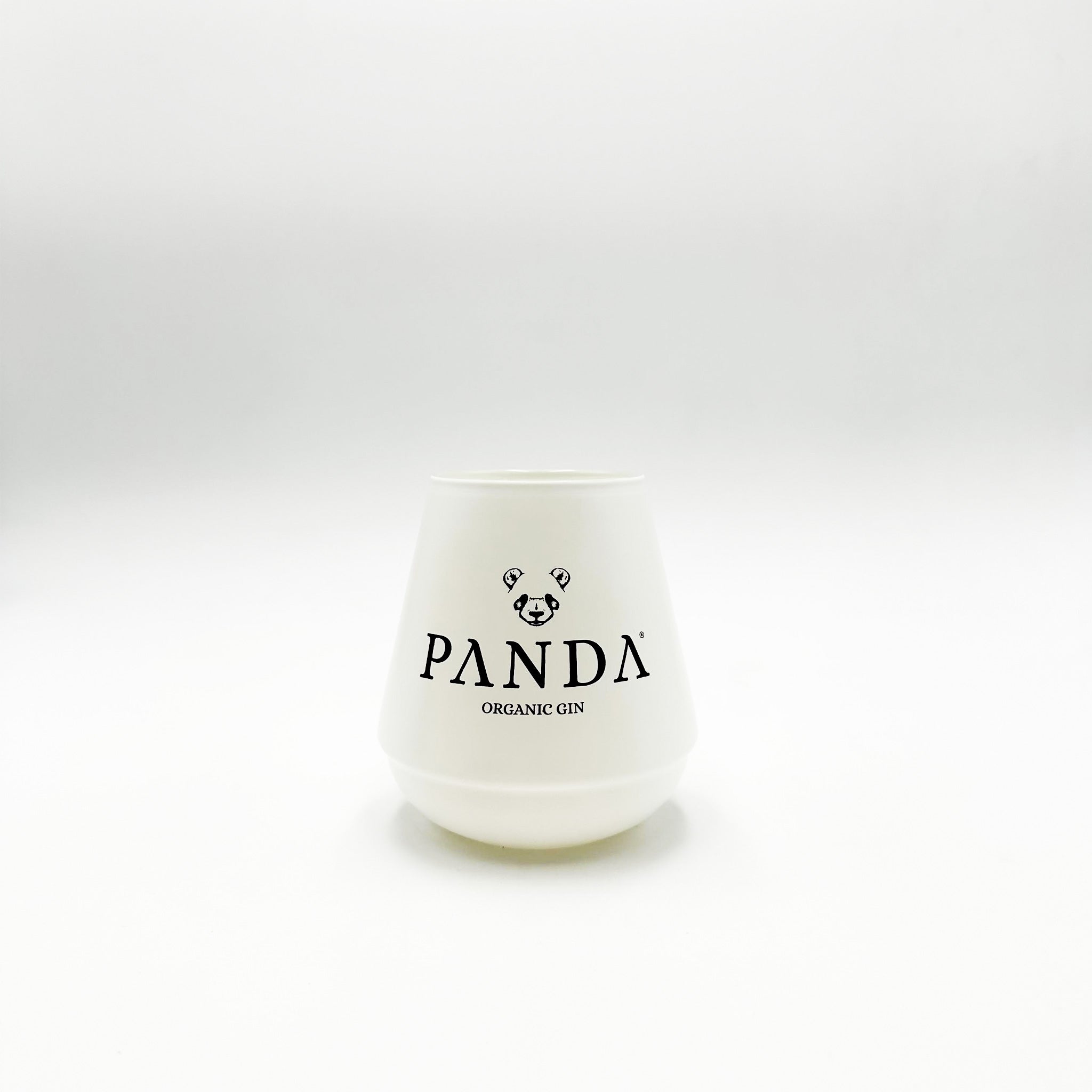 Panda Gin premium white glass on a white background